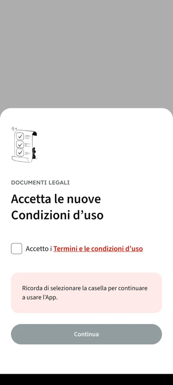 Installazione app Edenred - gestione del consenso informato